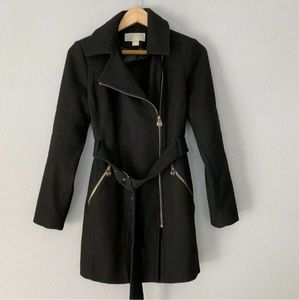 Michael Kors Wool Blend Belted Full Length Coat - Size Small